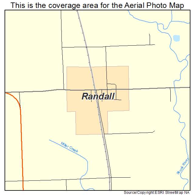 Randall, IA location map 