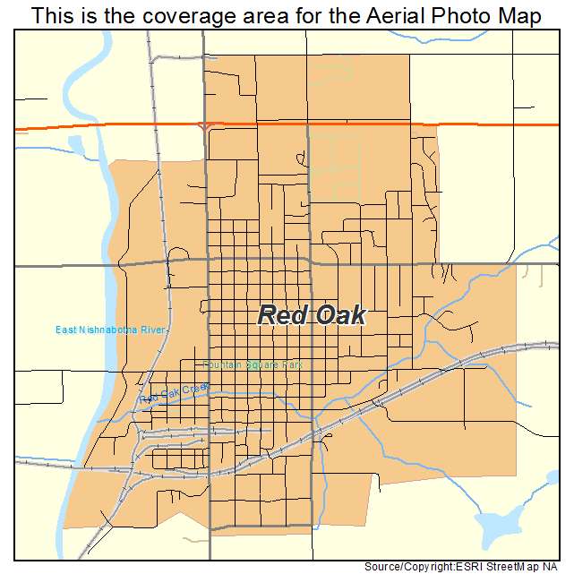 Red Oak, IA location map 