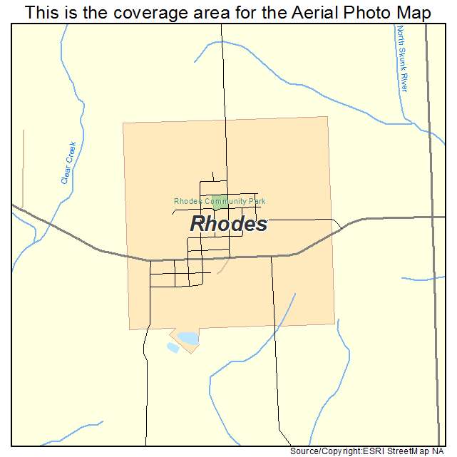 Rhodes, IA location map 