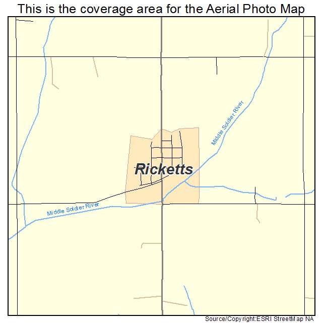 Ricketts, IA location map 