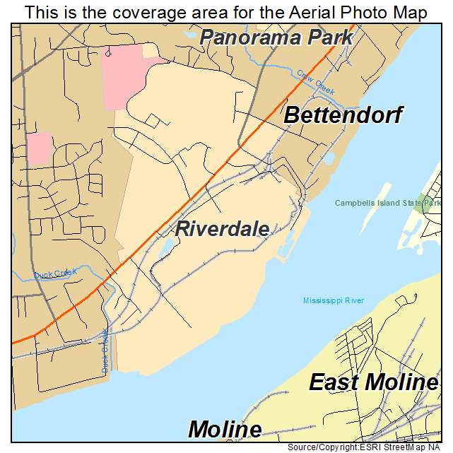 Riverdale, IA location map 