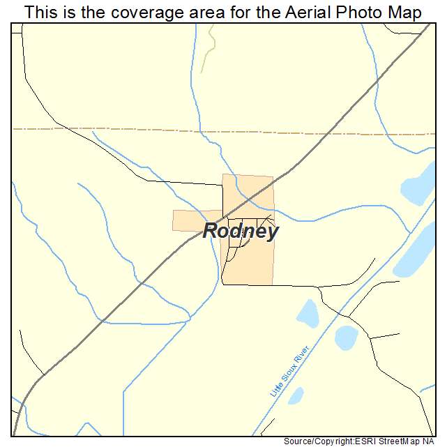 Rodney, IA location map 