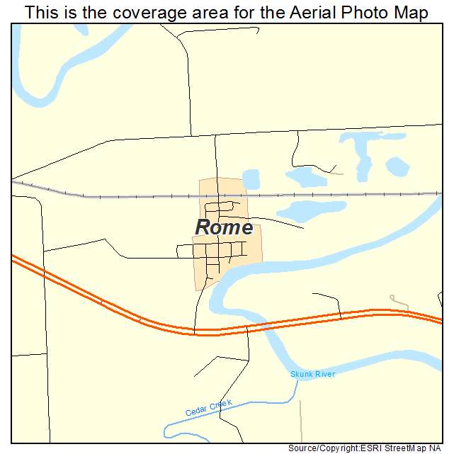 Rome, IA location map 