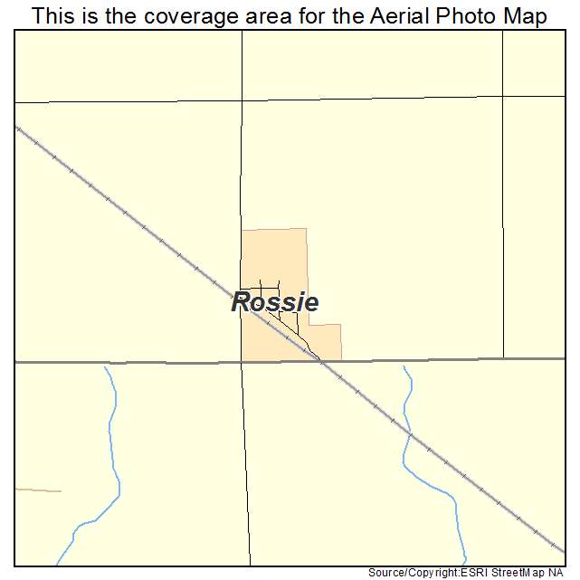 Rossie, IA location map 