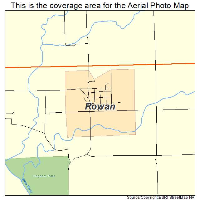 Rowan, IA location map 