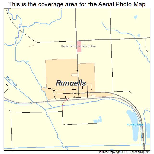 Runnells, IA location map 