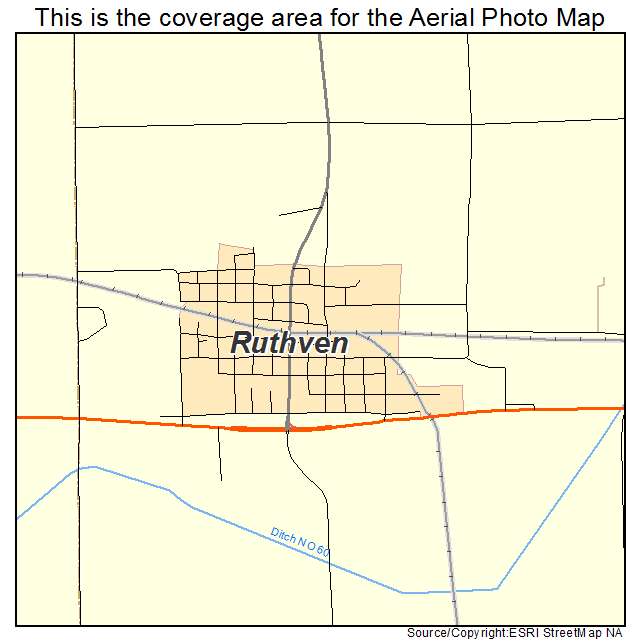 Ruthven, IA location map 