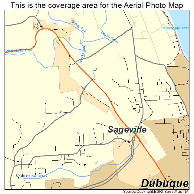 Sageville, IA location map 