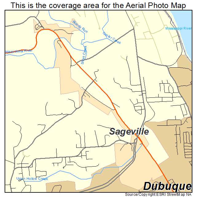 Sageville, IA location map 