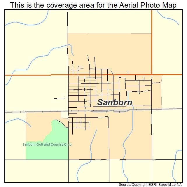 Sanborn, IA location map 