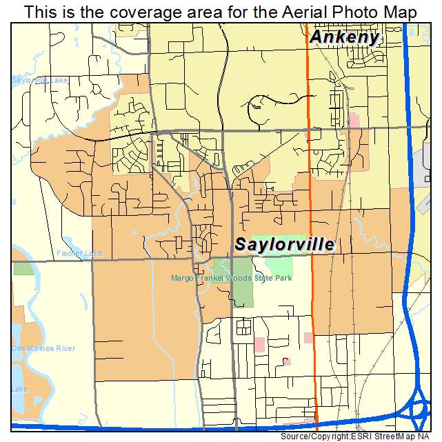 Saylorville, IA location map 