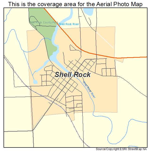 Shell Rock, IA location map 
