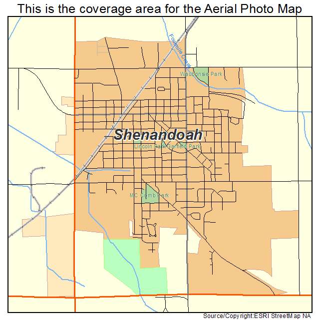 Shenandoah, IA location map 