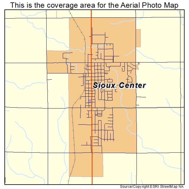 Sioux Center, IA location map 