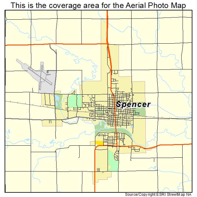 Spencer, IA location map 