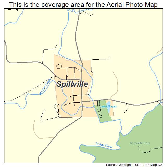 Spillville, IA location map 
