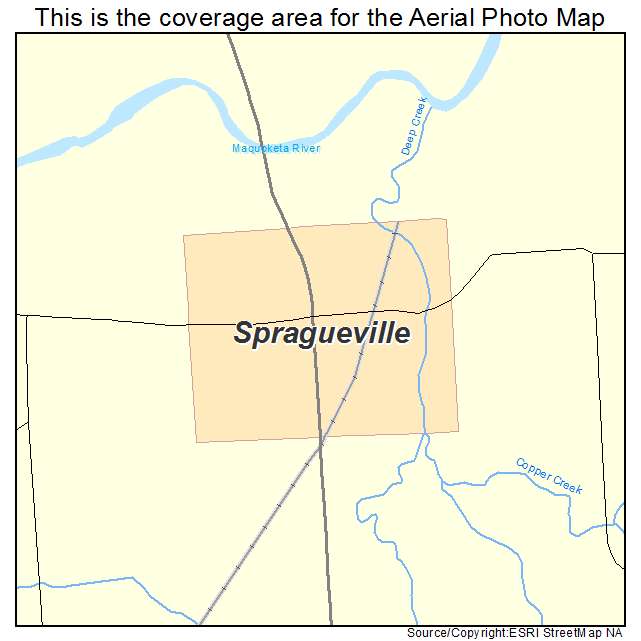 Spragueville, IA location map 
