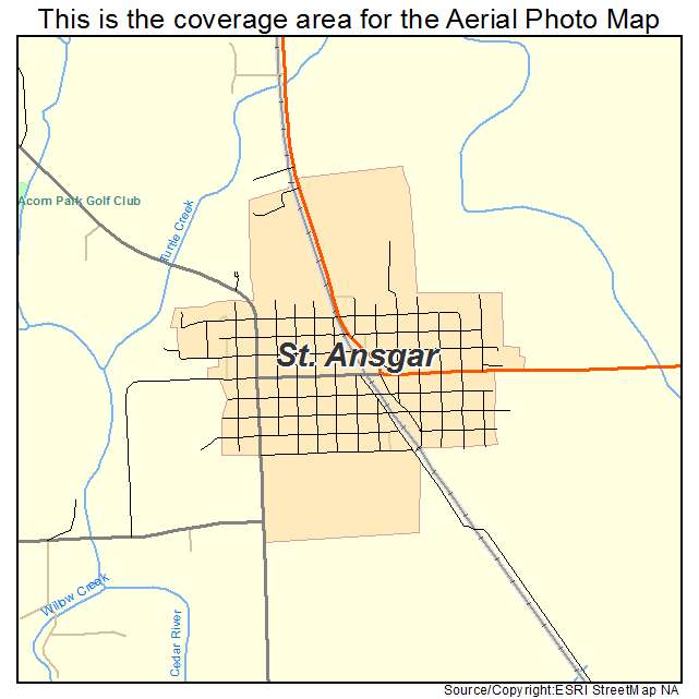 St Ansgar, IA location map 