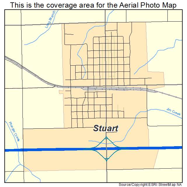 Stuart, IA location map 