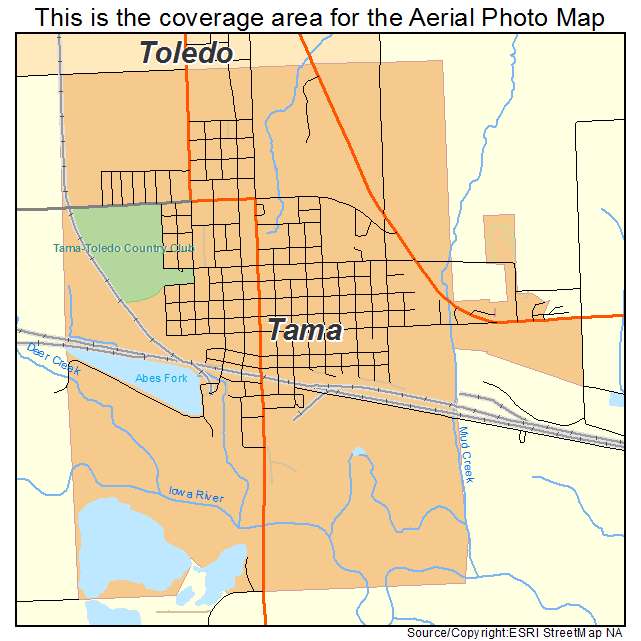 Tama, IA location map 