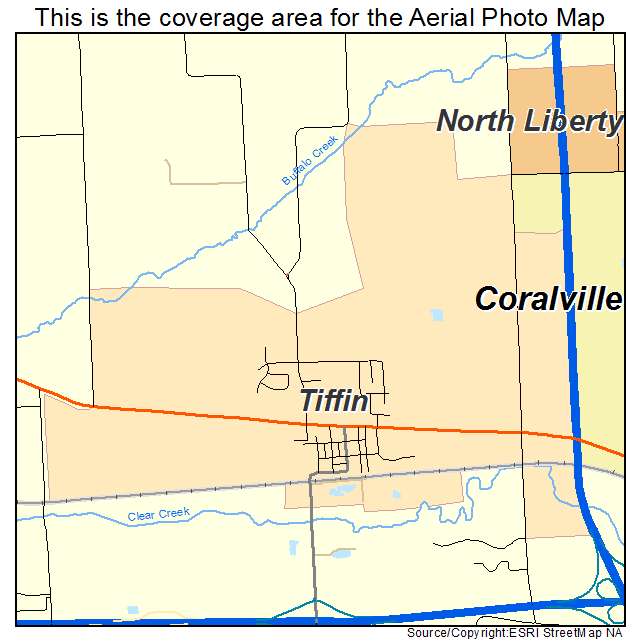 Tiffin, IA location map 