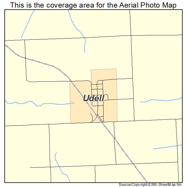 Udell, IA location map 