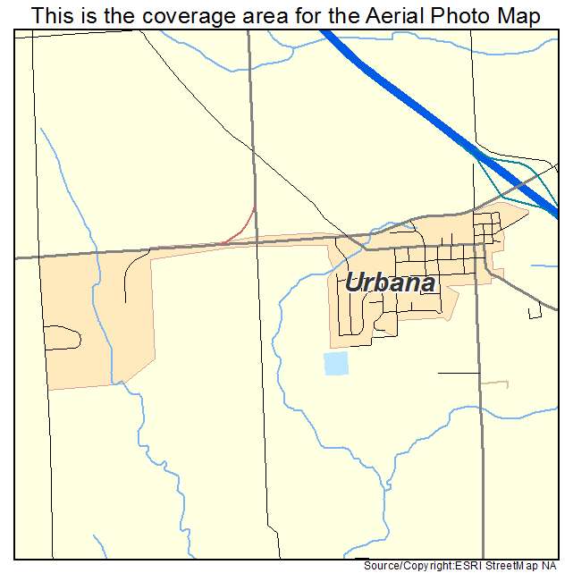 Urbana, IA location map 