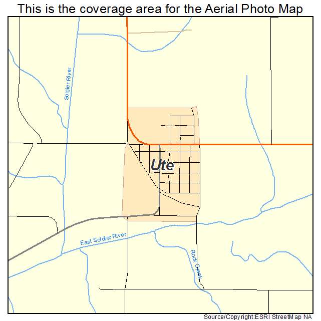 Ute, IA location map 