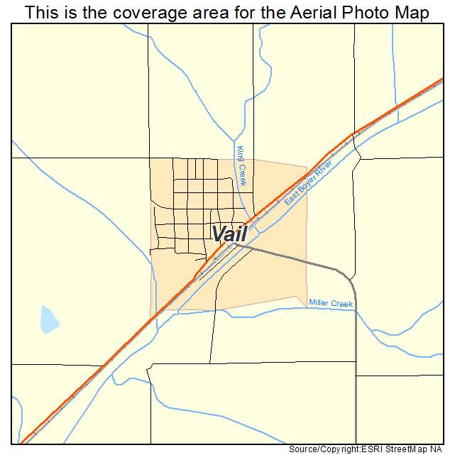 Vail, IA location map 