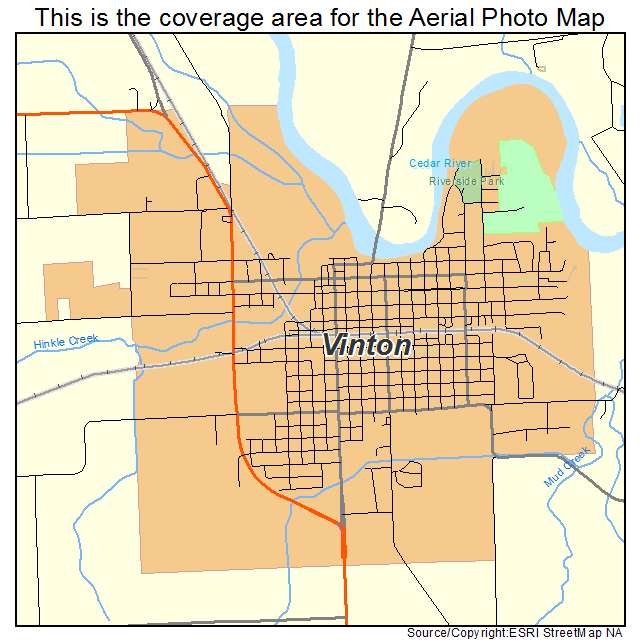 Vinton, IA location map 