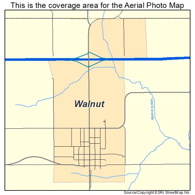 Walnut, IA location map 