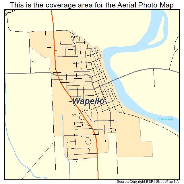 Wapello, IA location map 