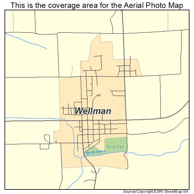 Wellman, IA location map 