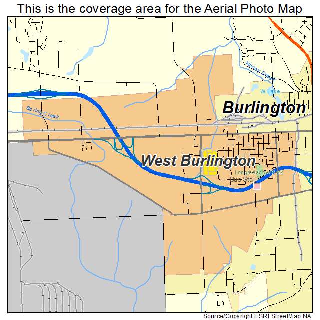 West Burlington, IA location map 