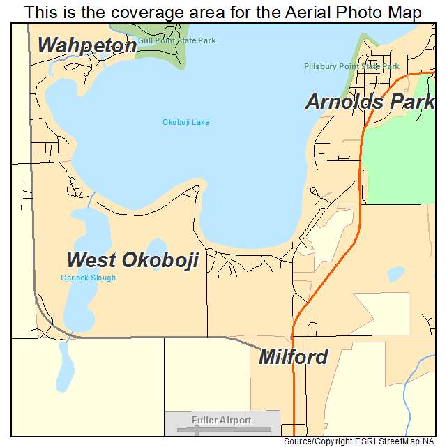 West Okoboji, IA location map 