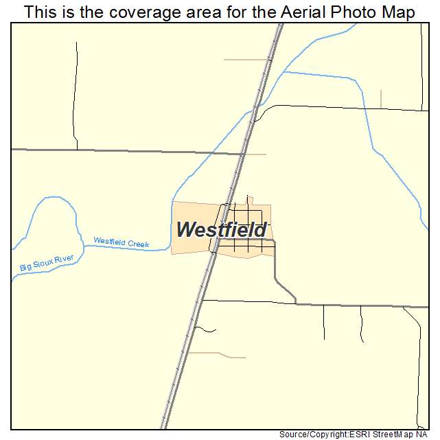 Westfield, IA location map 