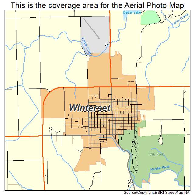 Winterset, IA location map 