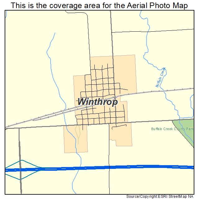 Winthrop, IA location map 