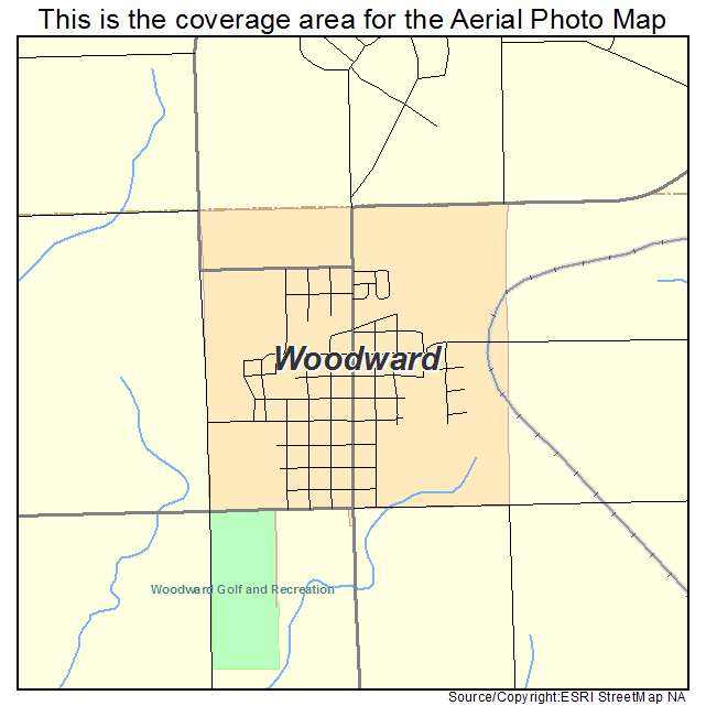 Woodward, IA location map 