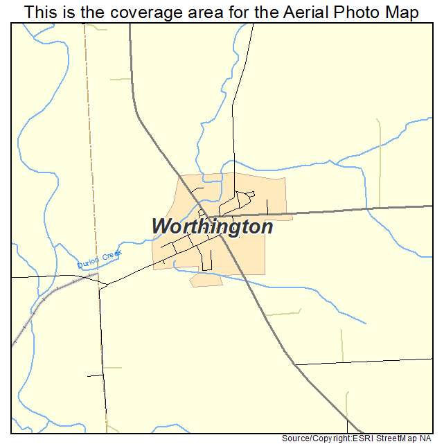 Worthington, IA location map 