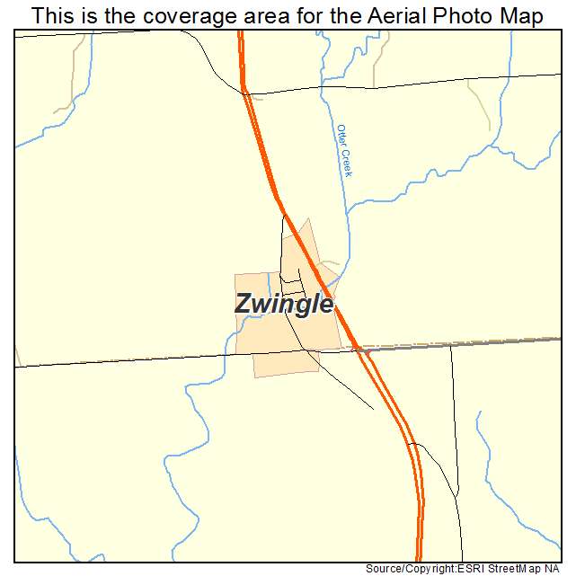 Zwingle, IA location map 