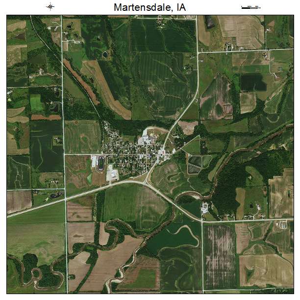 Martensdale, IA air photo map