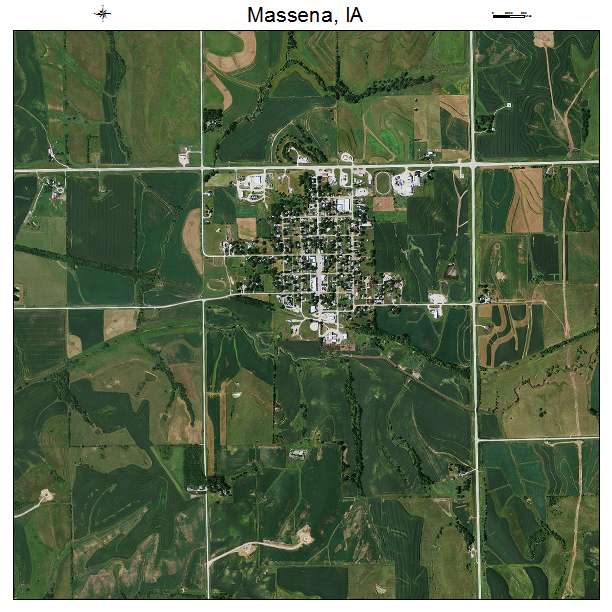 Massena, IA air photo map
