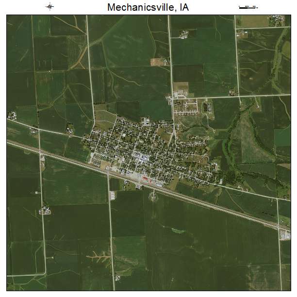 Mechanicsville, IA air photo map