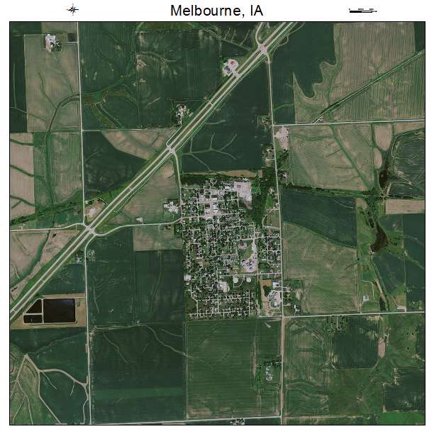 Melbourne, IA air photo map