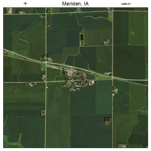 Meriden, IA air photo map