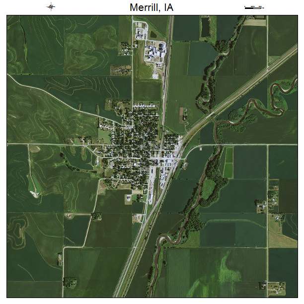 Merrill, IA air photo map