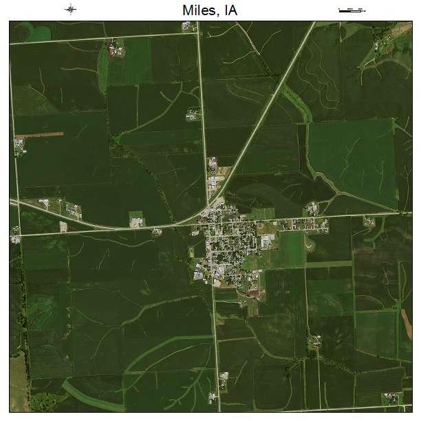 Miles, IA air photo map