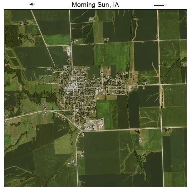 Morning Sun, IA air photo map