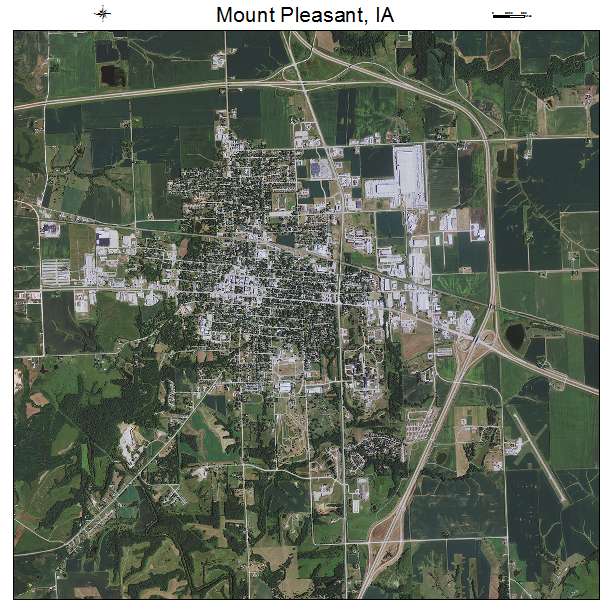 Mount Pleasant, IA air photo map